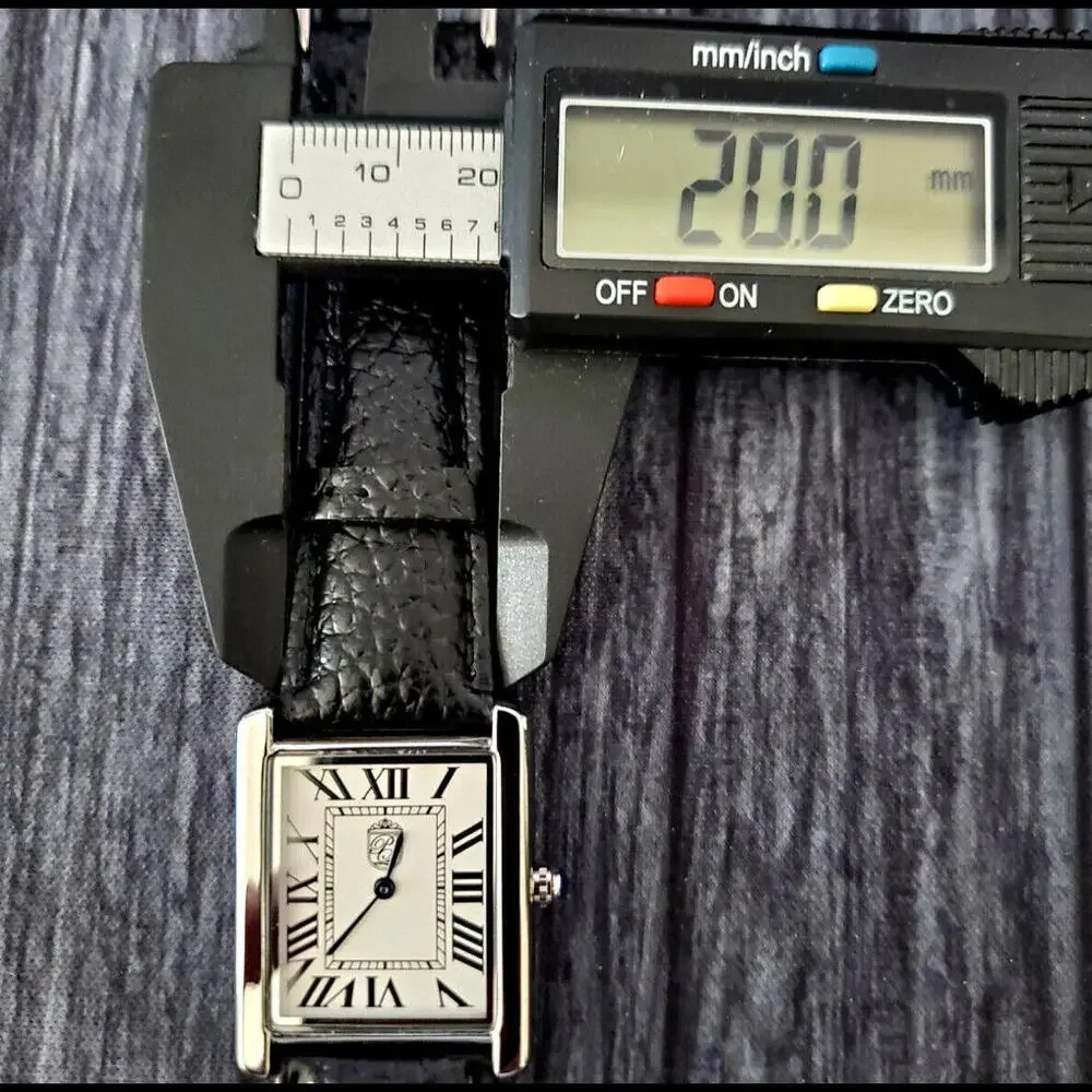 Vintage Tank‎ Style Pierre Lucerne  Mens Watch Black Band